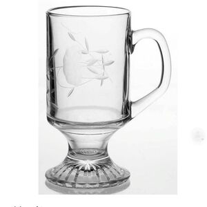 Princess House "HERITAGE" VINTAGE,Discontined Clear Glass Mugs Set Of 4.